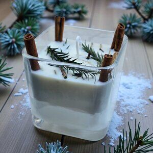 Winter Scented Candle ✦ Gingerbread Soy Wax ✦ Citrus Clove & Cinnamon Topper